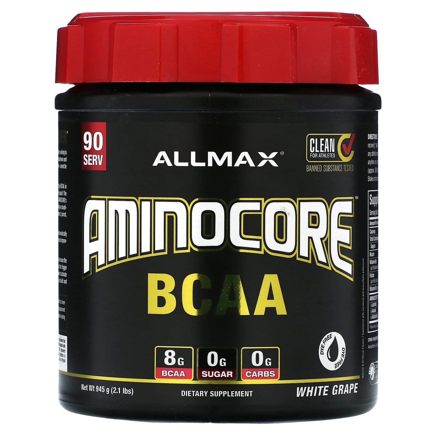 ALLMAX-AMINOCORE BCAA-White Grape-2.1 lbs (945 g)