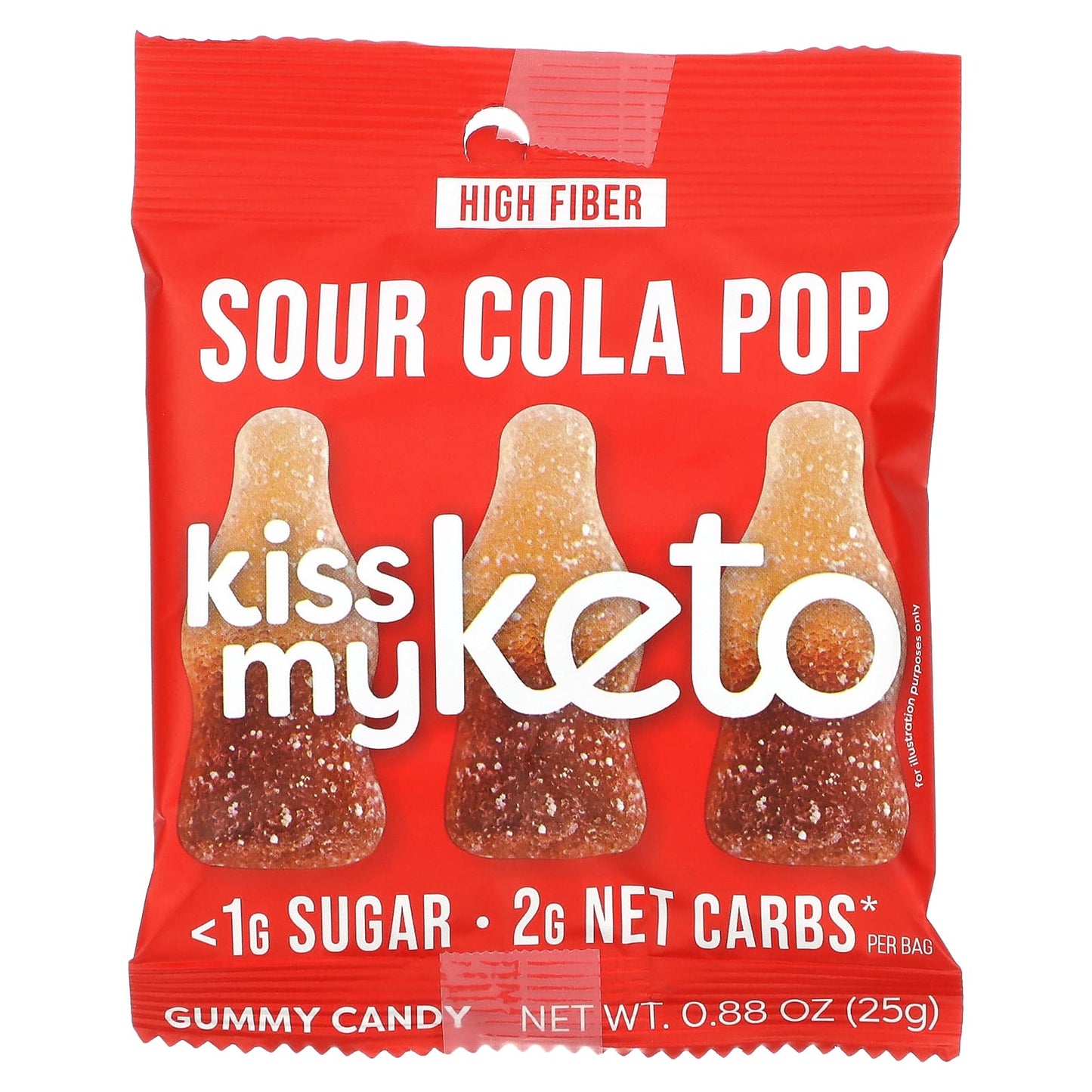 Kiss My Keto, Gummy Candy, Sour Cola Pop, 8 Bags, 0.88 oz (25 g) Each