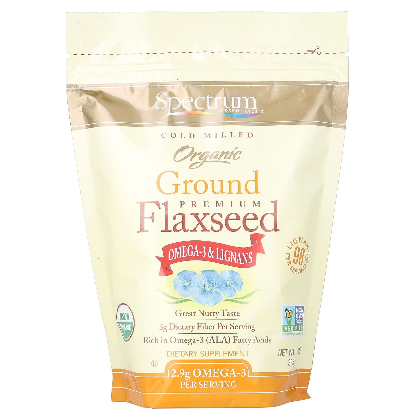 Spectrum Essentials-Organic Ground Premium Flaxseed-14 oz (396 g)