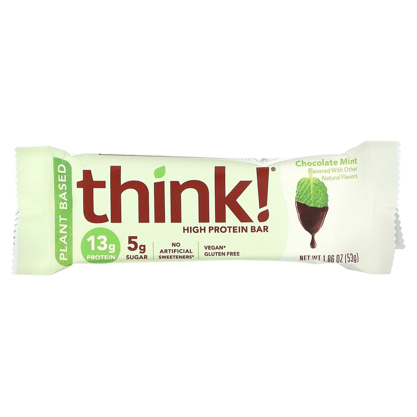 Think !, High Protein Bars, Chocolate Mint, 10 Bars, 1.86 oz (53 g) Each