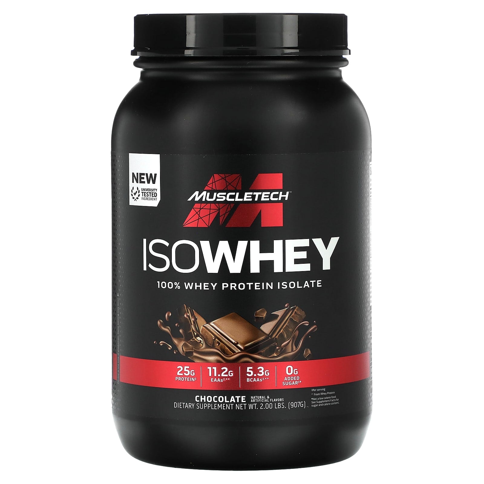 MuscleTech-IsoWhey-100% Whey Protein Isolate-Chocolate-2 lbs (907 g)