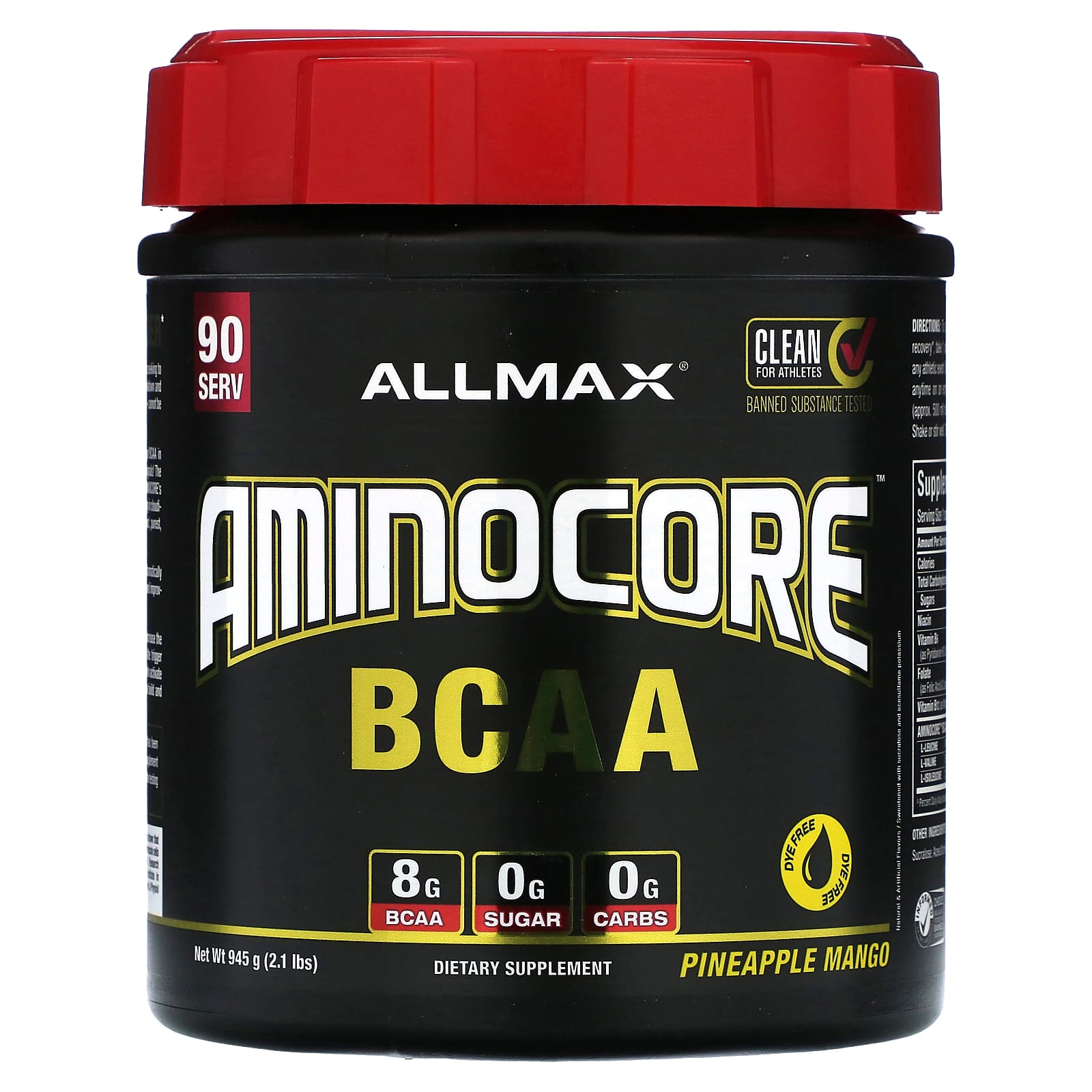 ALLMAX-AMINOCORE BCAA-Pineapple Mango-2.1 lbs (945 g)