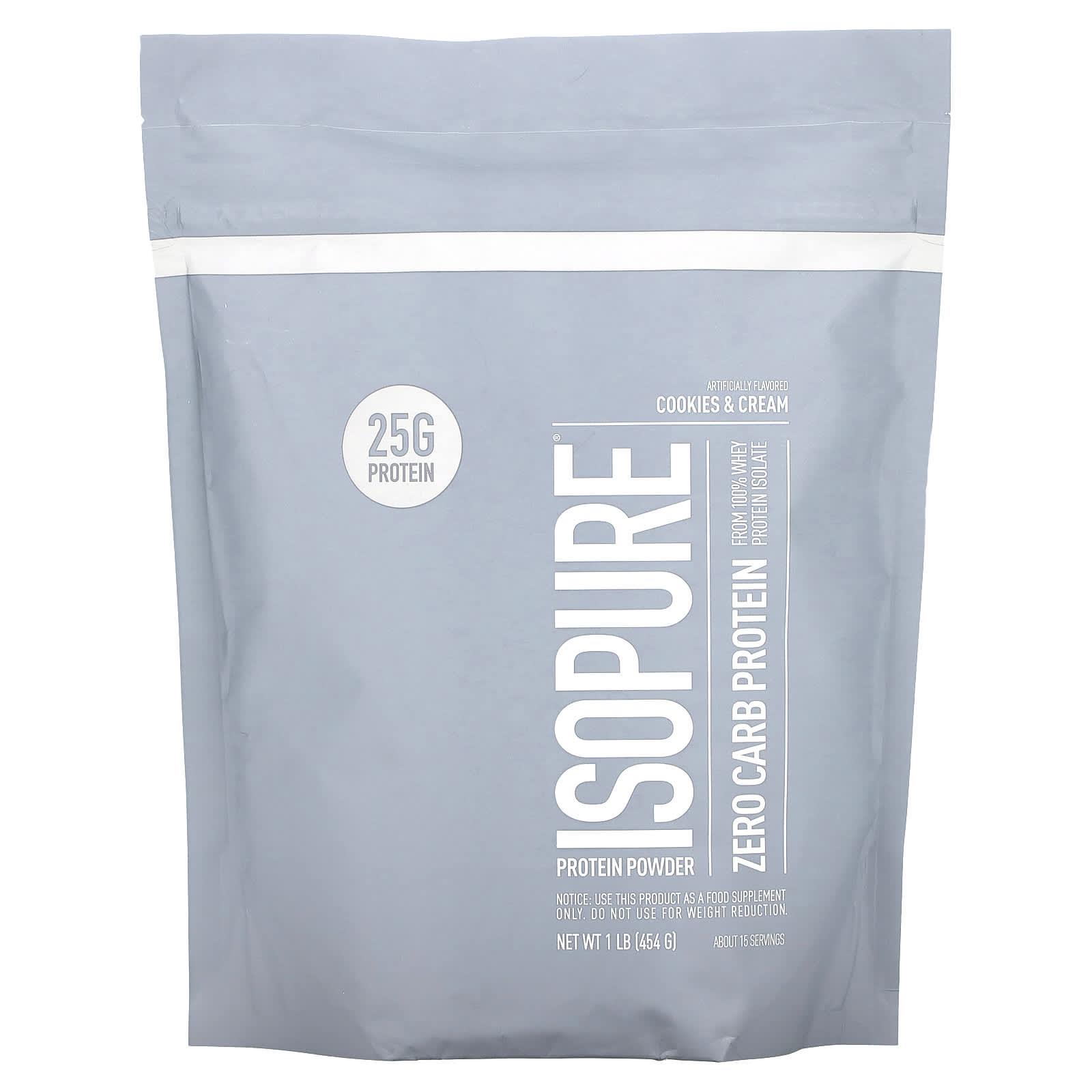 Isopure-Zero Carb Protein Powder-Cookies & Cream-1 lb (454 g)