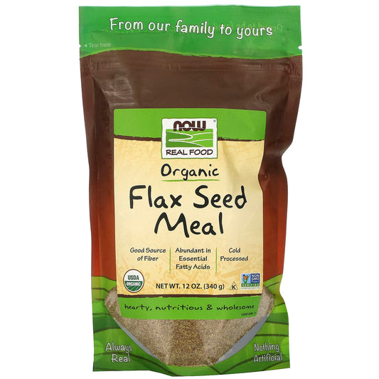 NOW Foods-Real Food-Organic Flax Seed Meal-12 oz (340 g)