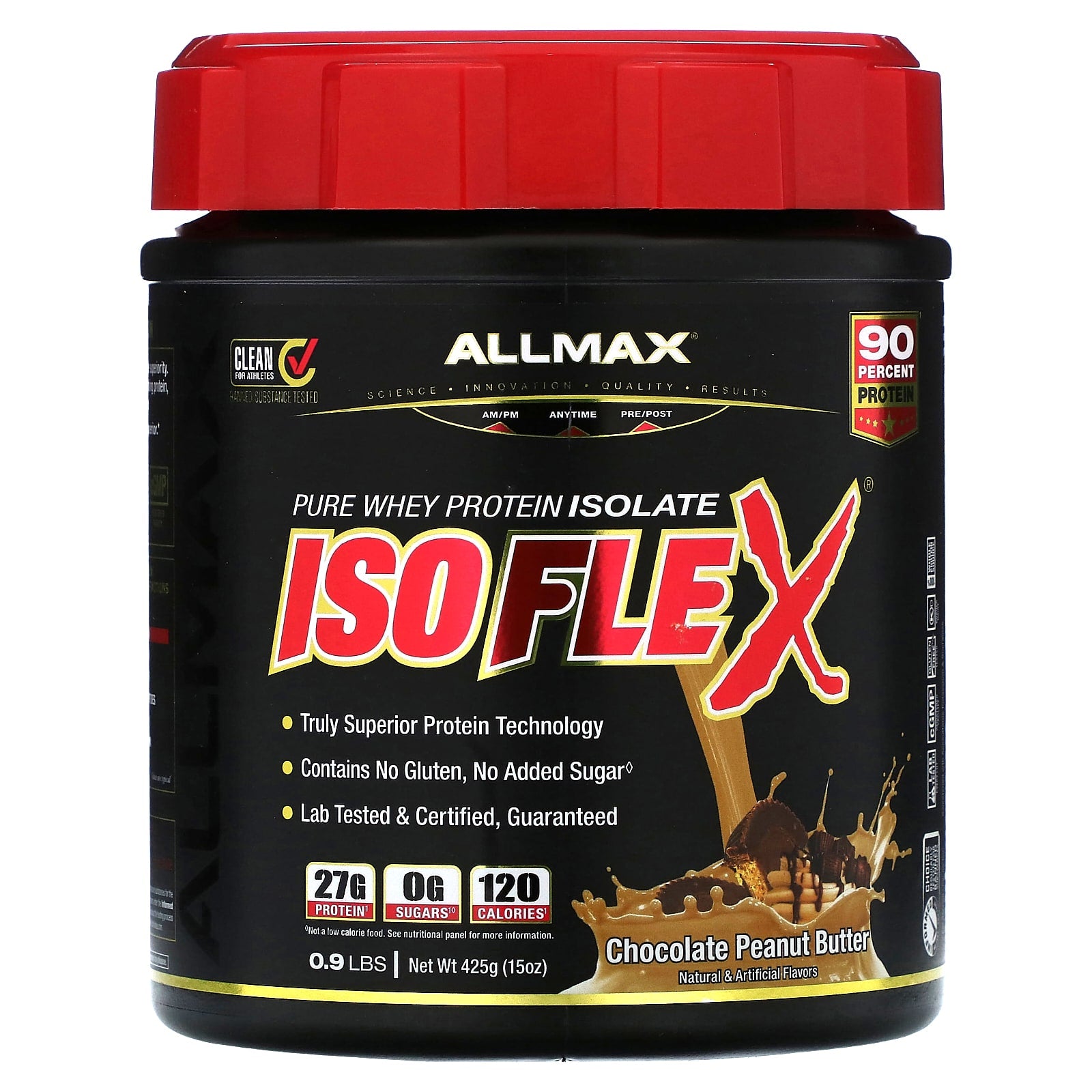 ALLMAX-Isoflex-100% Pure Whey Protein Isolate-Chocolate Peanut Butter-0.9 lbs (425 g)