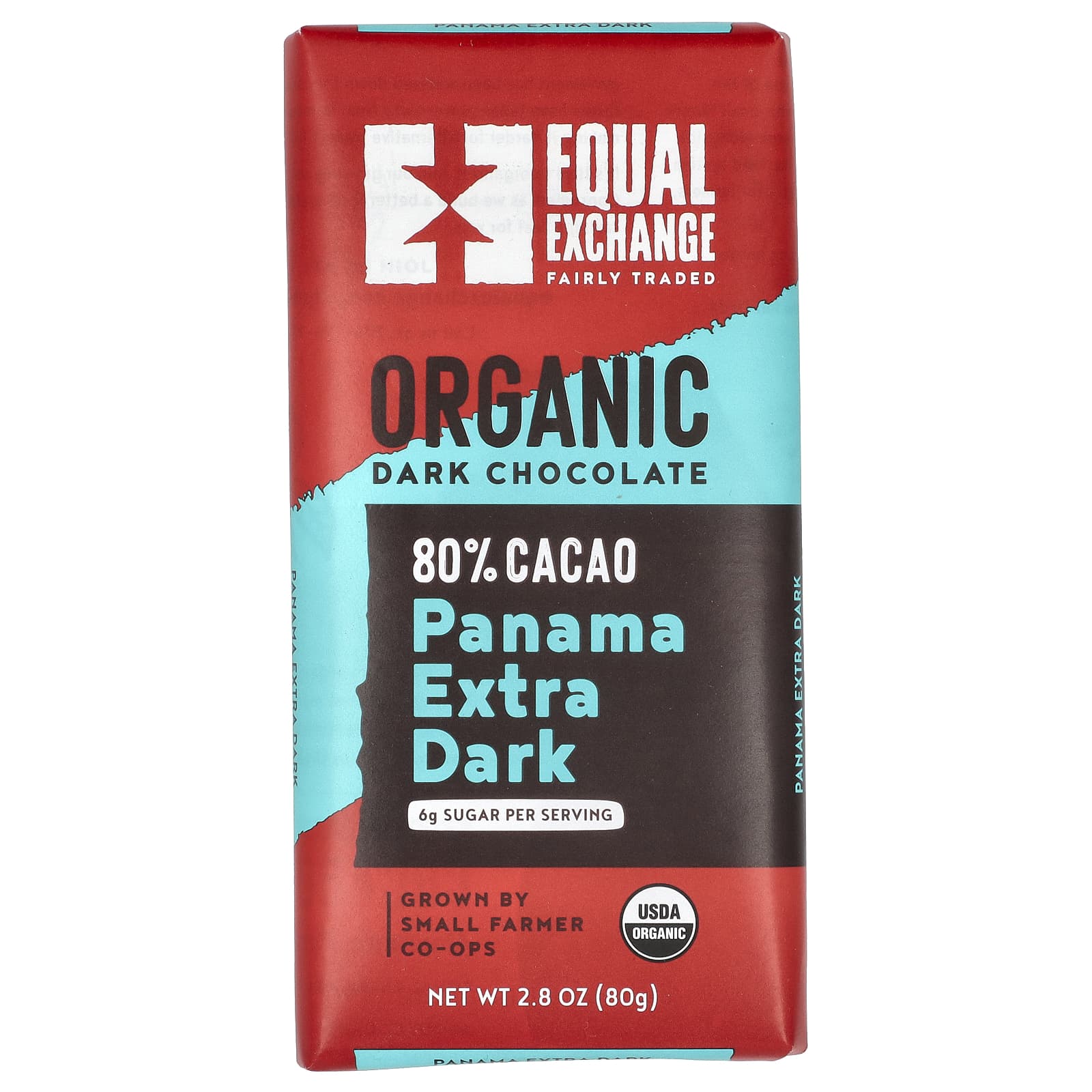 Equal Exchange-Organic Dark Chocolate-Panama Extra Dark-80% Cacao-2.8 oz (80 g)