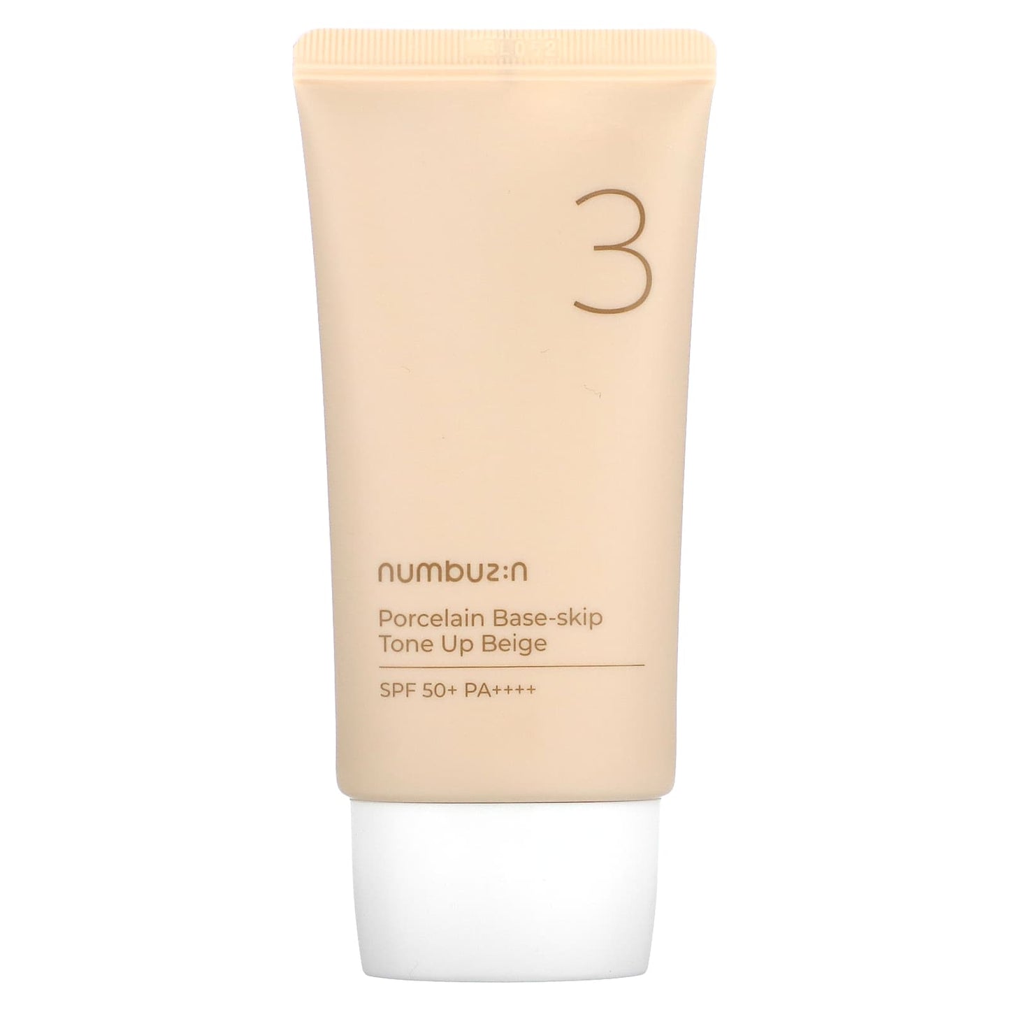 Numbuzin-Porcelain Base-Skip-Tone Up Beige-SPF 50+ PA++++-No. 3-1.69 fl oz (50 ml)