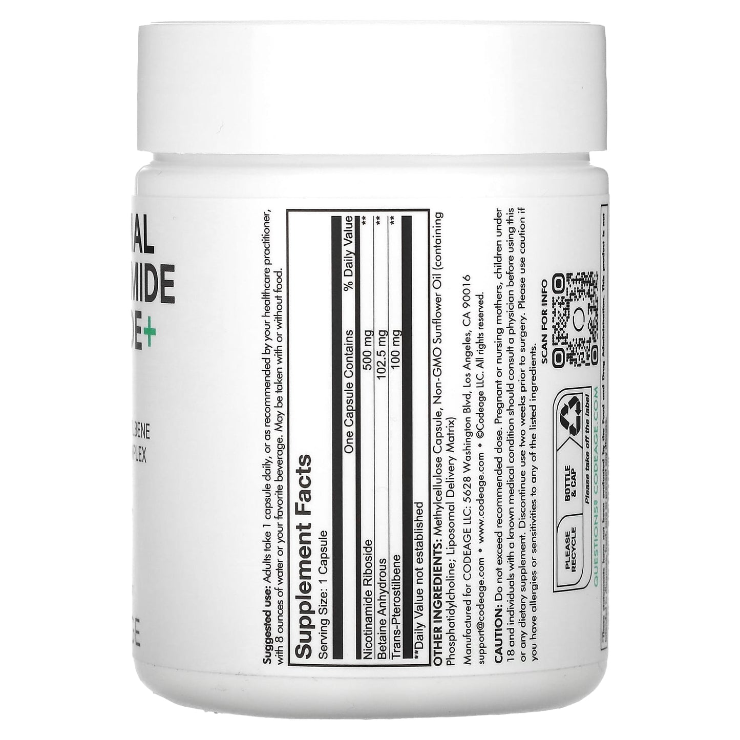 Codeage, Liposomal, Nicotinamide Riboside+, 60 Capsules