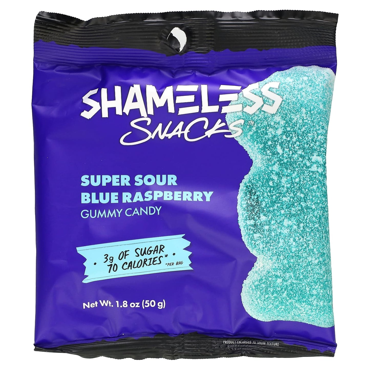 Shameless Snacks, Super Sour Gummy Candy,  Blue Raspberry, 6 Bags, 1.8 oz (50 g) Each