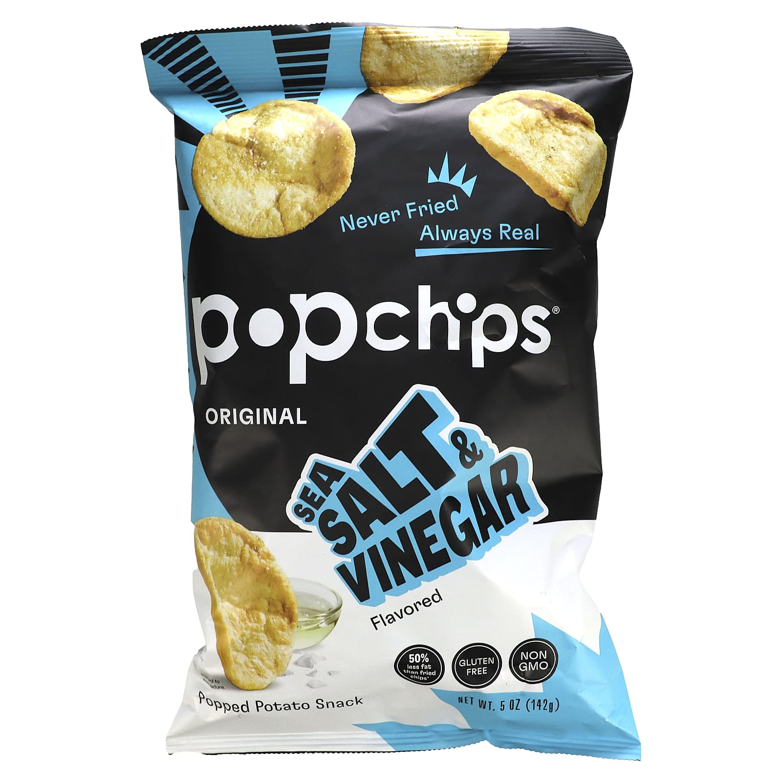 Popchips-Popped Potato Chips-Original-Sea Salt & Vinegar-5 oz (142 g)