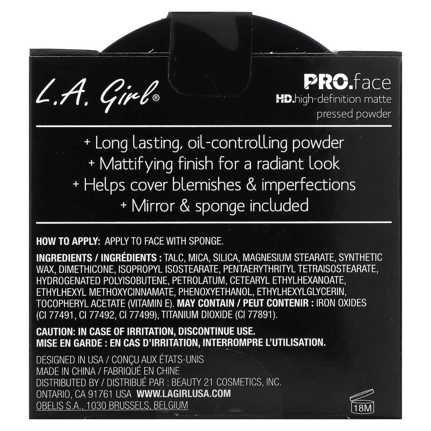 L.A. Girl, Pro Face HD Matte Pressed Powder, Creamy Natural, 0.25 oz (7 g)