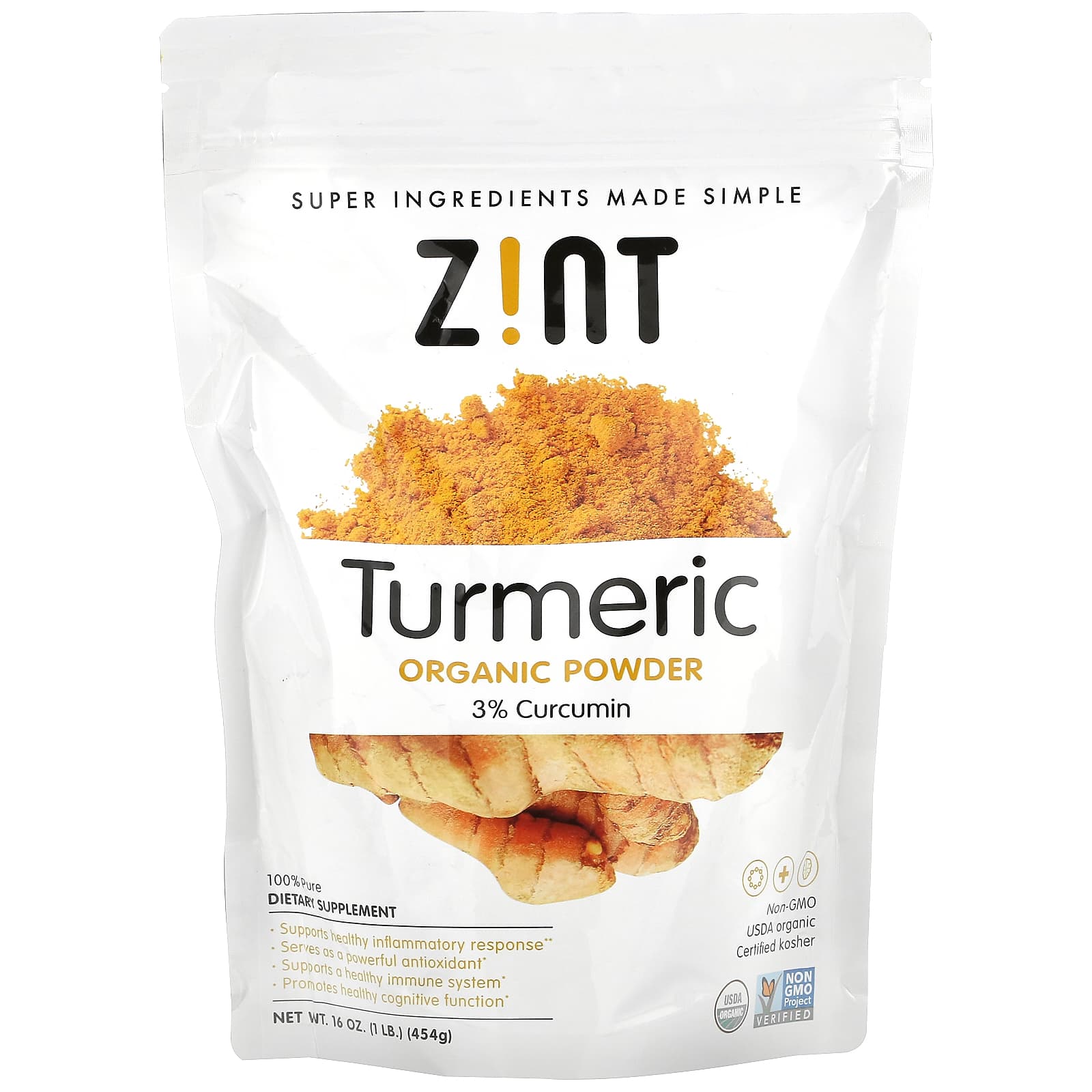 Zint-Turmeric Organic Powder-16 oz (454 g)