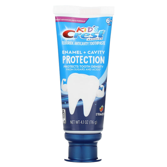 Crest-Kids-Advanced-Fluoride Anticavity Toothpaste-6+ Yrs-Strawberry-4.1 oz (116 g)