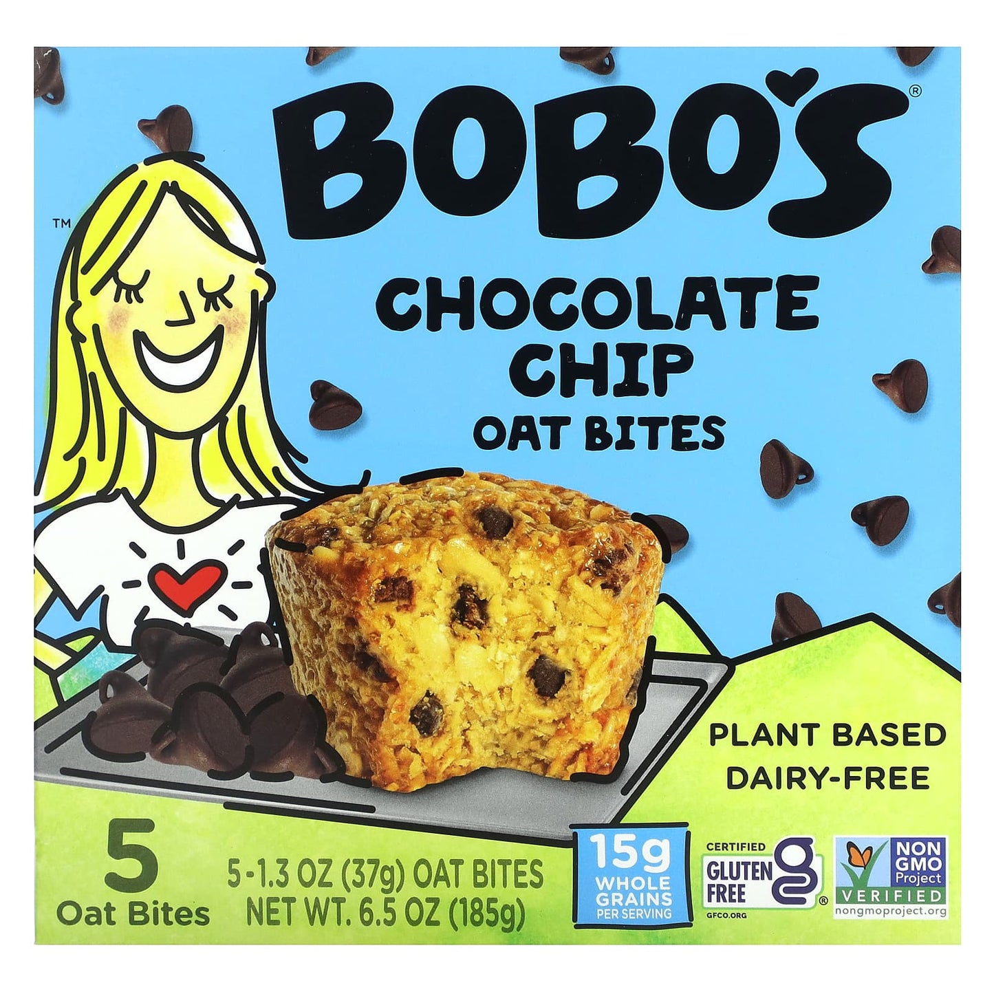 Bobo's Oat Bars-Chocolate Chip Oat Bites-5 Bites-1.3 oz (37 g) Each