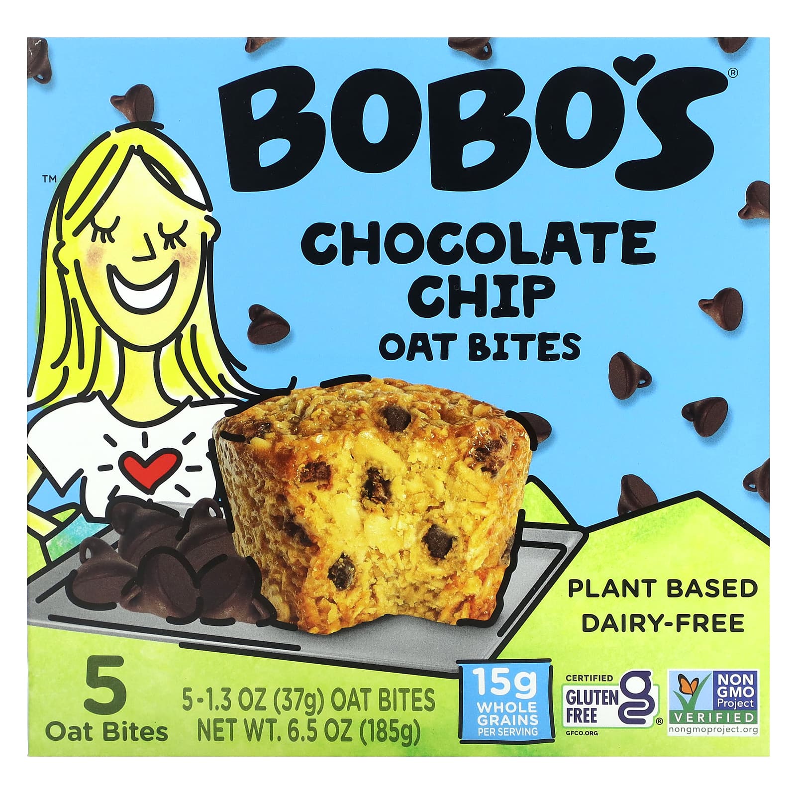 Bobo's Oat Bars-Chocolate Chip Oat Bites-5 Bites-1.3 oz (37 g) Each