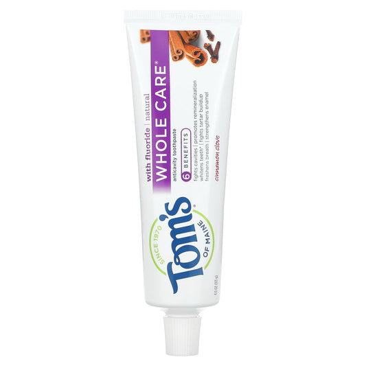 Tom's of Maine-Whole Care-Natural Anticavity Toothpaste with Fluoride-Cinnamon Clove-4 oz (113 g)