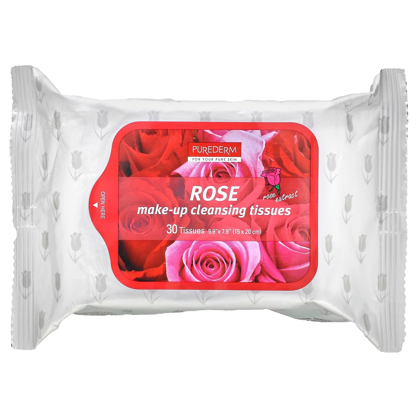 Purederm-Make-Up Cleansing Tissues-Rose-30 Tissues