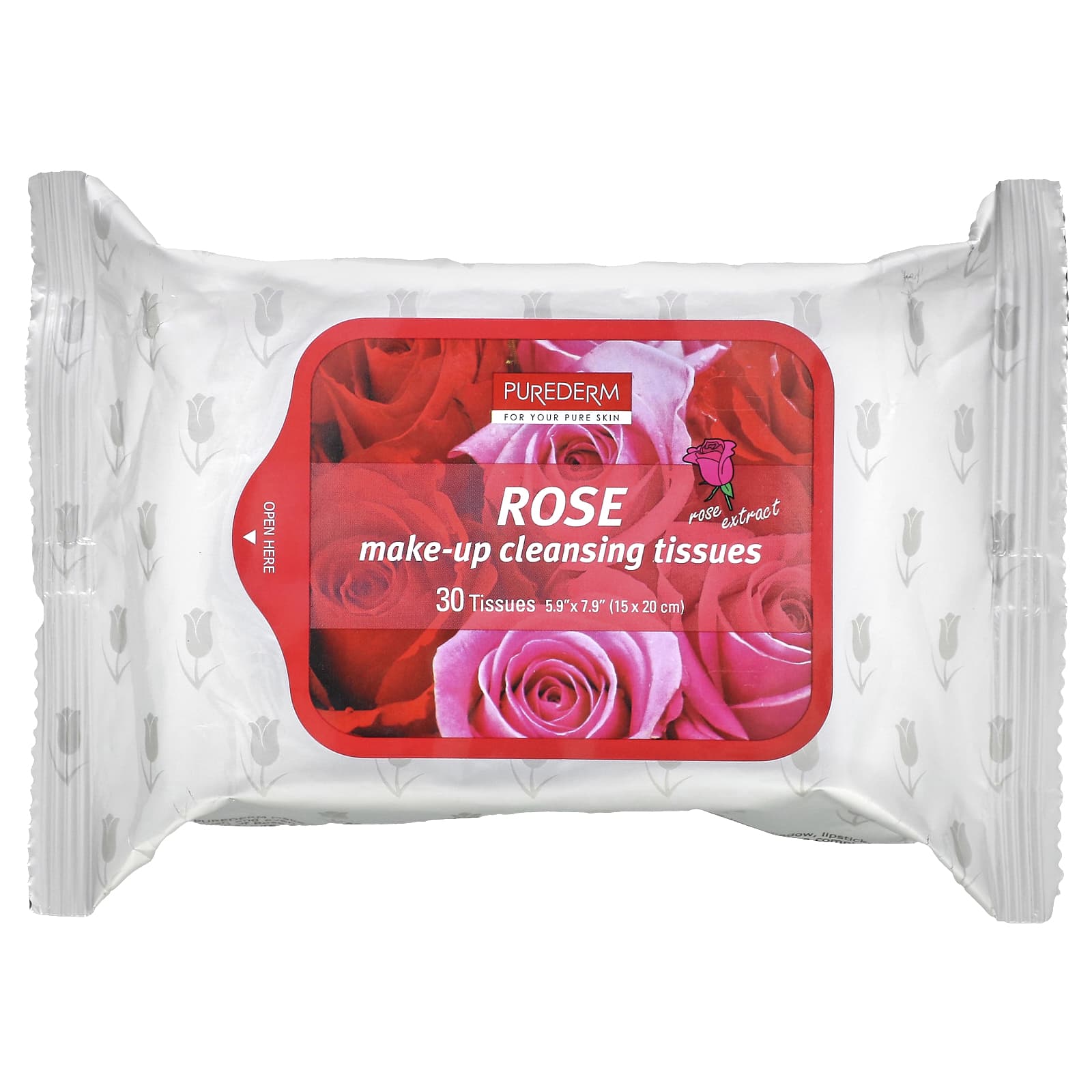 Purederm-Make-Up Cleansing Tissues-Rose-30 Tissues