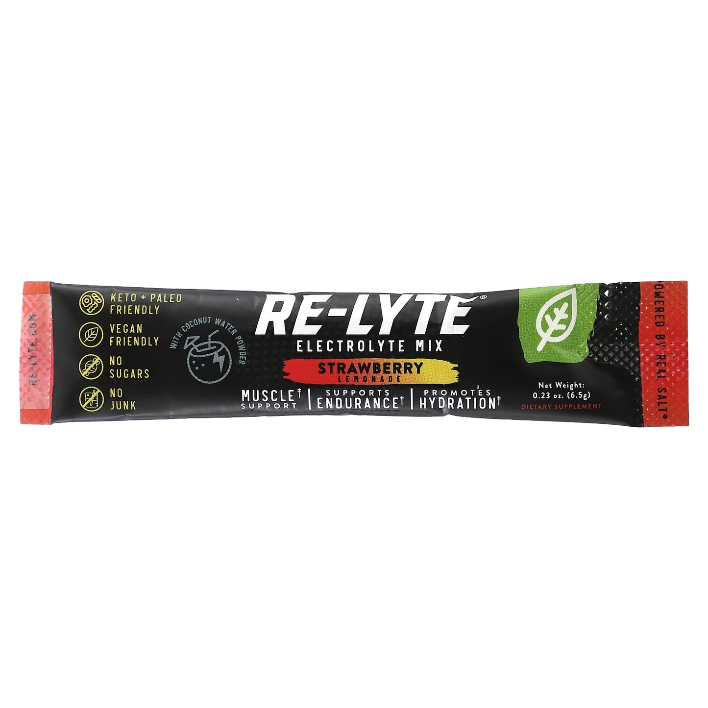 Redmond Trading Company, Re-Lyte, Electrolyte Mix, Strawberry Lemonade, 15 Stick Packs, 0.23 oz (6.5 g) Each