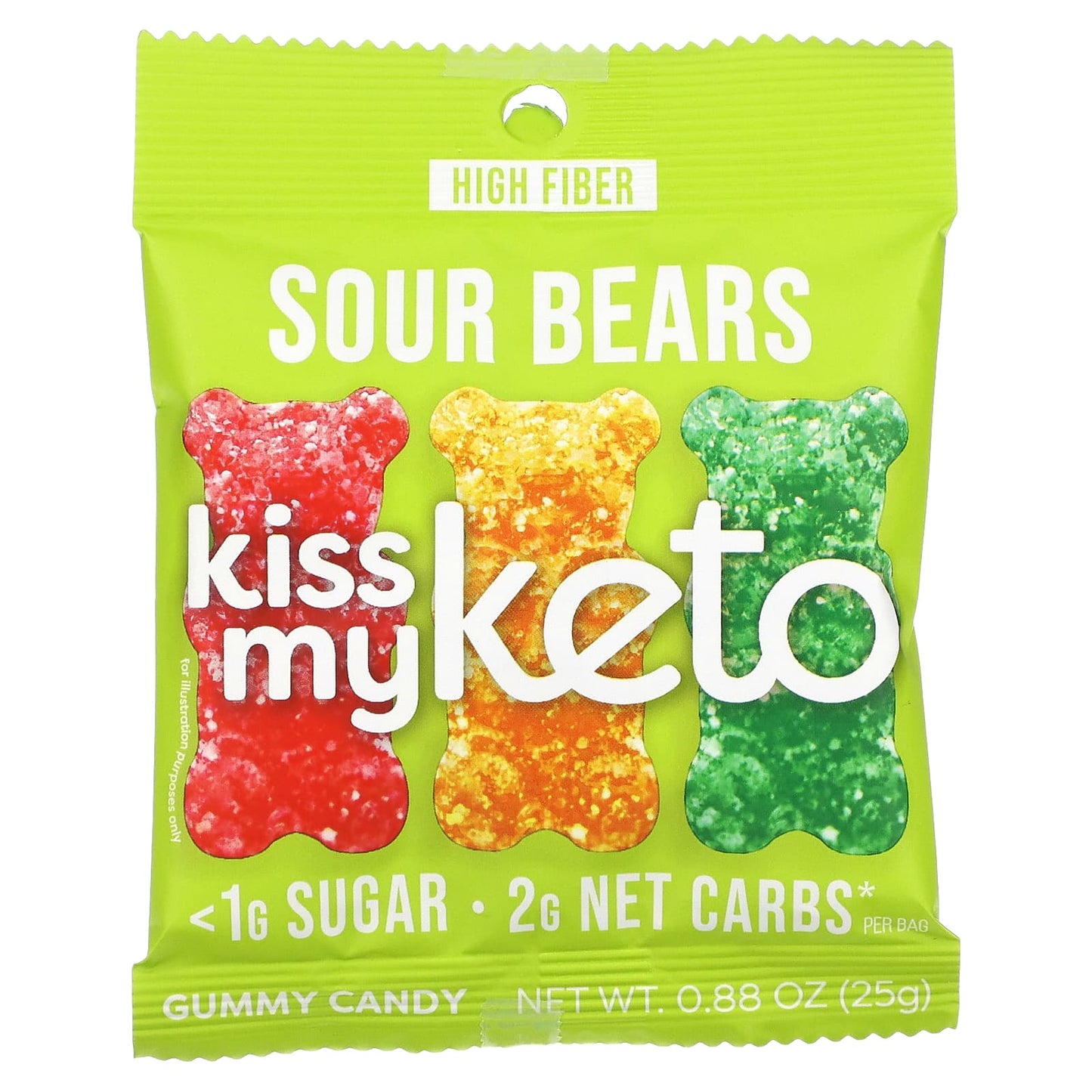 Kiss My Keto, Gummy Candy, Sour Bears, 8 Bags, 0.88 oz (25 g)