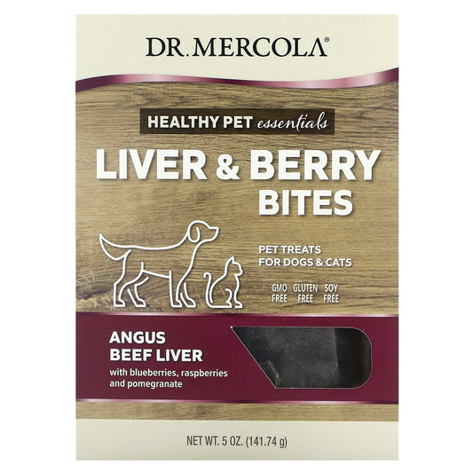 Dr. Mercola-Healthy Pet Essentials-Liver & Berry Bites-For Dogs & Cats-Angus Beef Liver-5 oz (141.74 g)