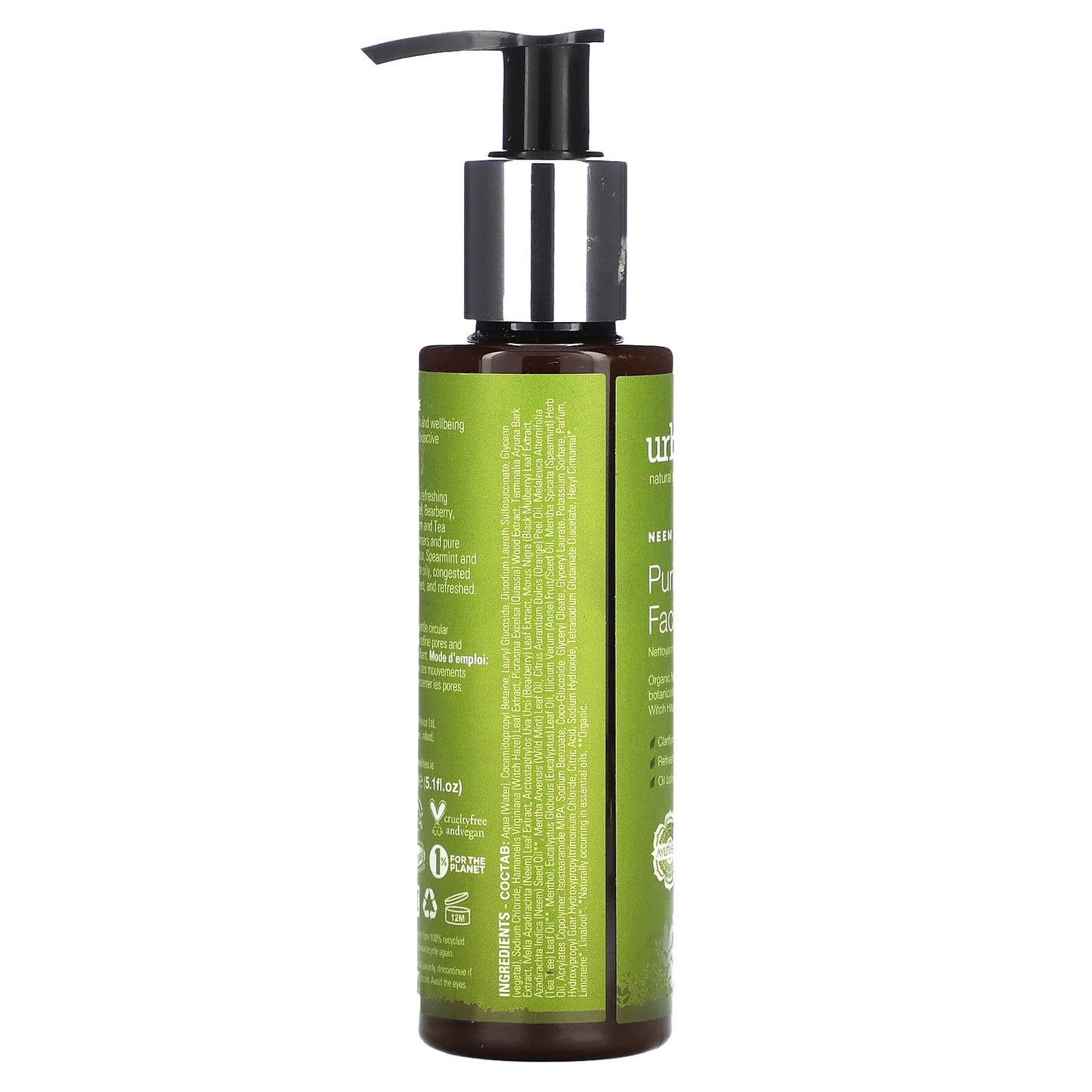 Urban Veda, Purifying Facial Wash, Neem + Tea Tree, 5.1 fl oz (150 ml)