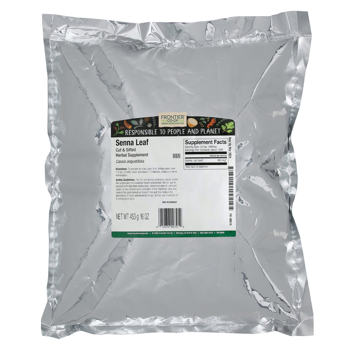 Frontier Co-op, Cut & Sifted Senna Leaf, 16 oz (453 g)