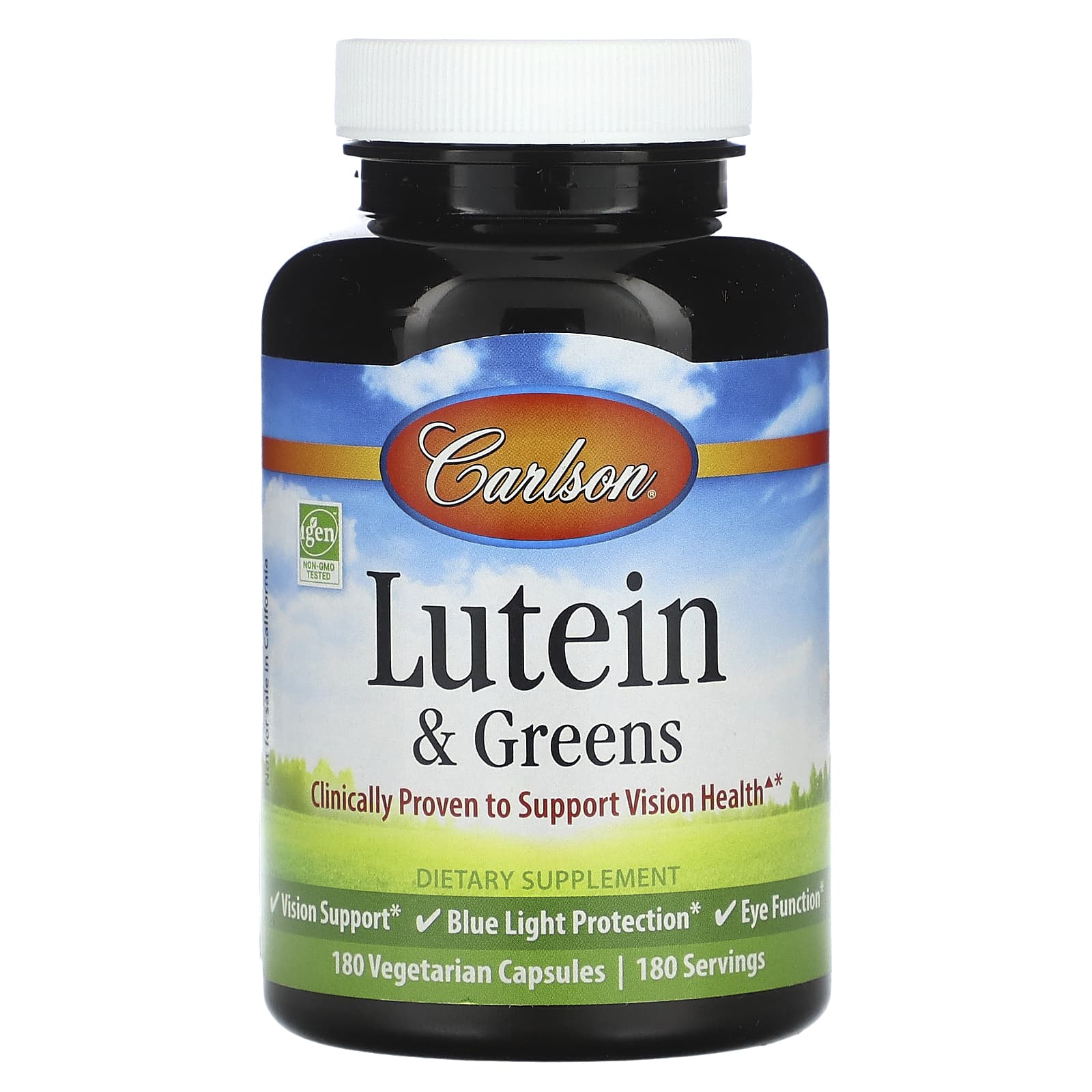 Carlson-Lutein & Greens-180 Vegetarian Capsules