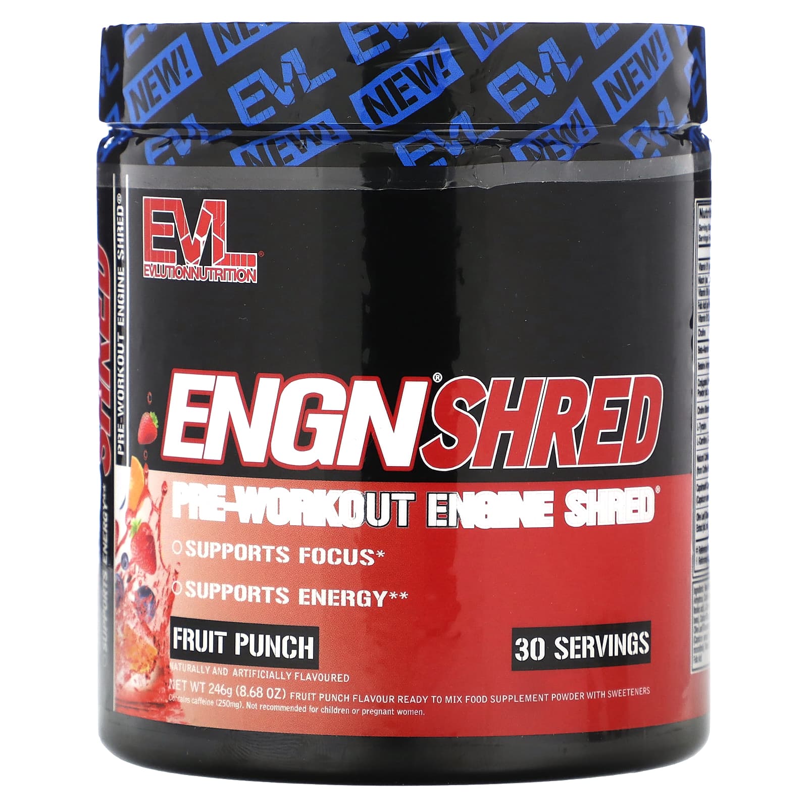 EVLution Nutrition-ENGN Shred-Pre-Workout Engine Shred-Fruit Punch-8.68 oz (246 g)