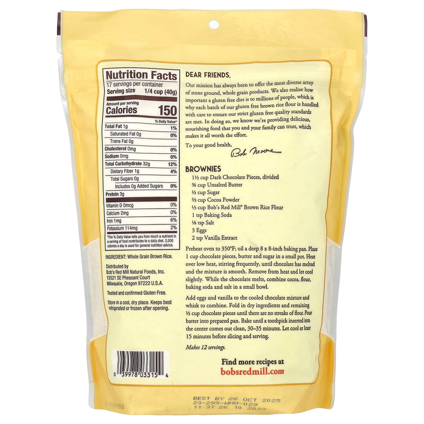 Bob's Red Mill, Brown Rice Flour, Whole Grain, 24 oz (680 g)