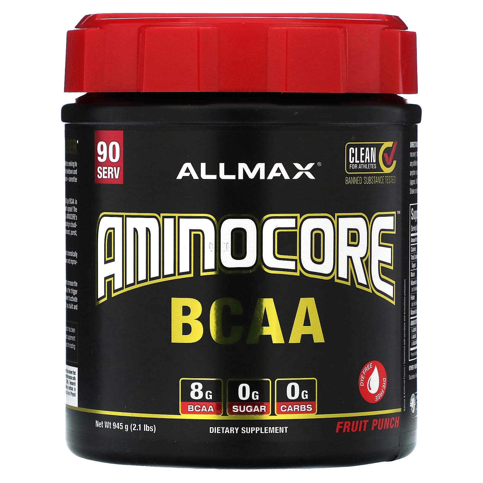 ALLMAX-AMINOCORE BCAA-Fruit Punch-2.1 lbs (945 g)