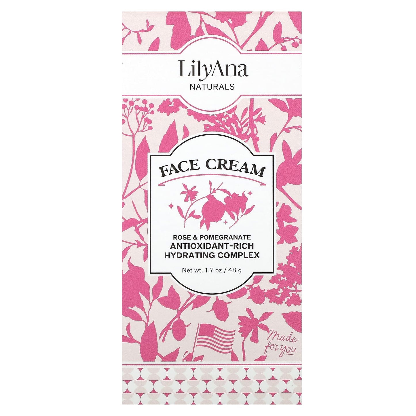 Lilyana Naturals, Face Cream, Rose & Pomegranate , 1.7 oz (48 g)