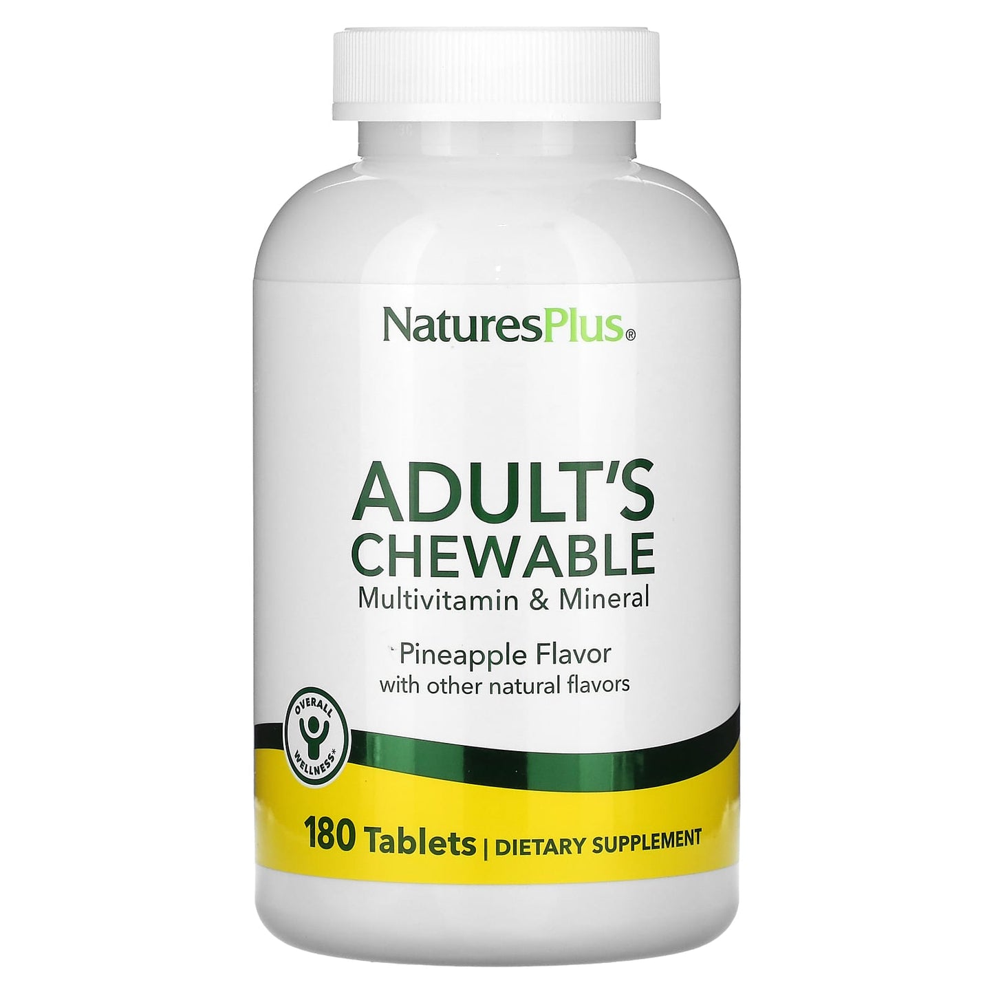 NaturesPlus-Adult's Chewable Multivitamin & Mineral-Pineapple-180 Tablets