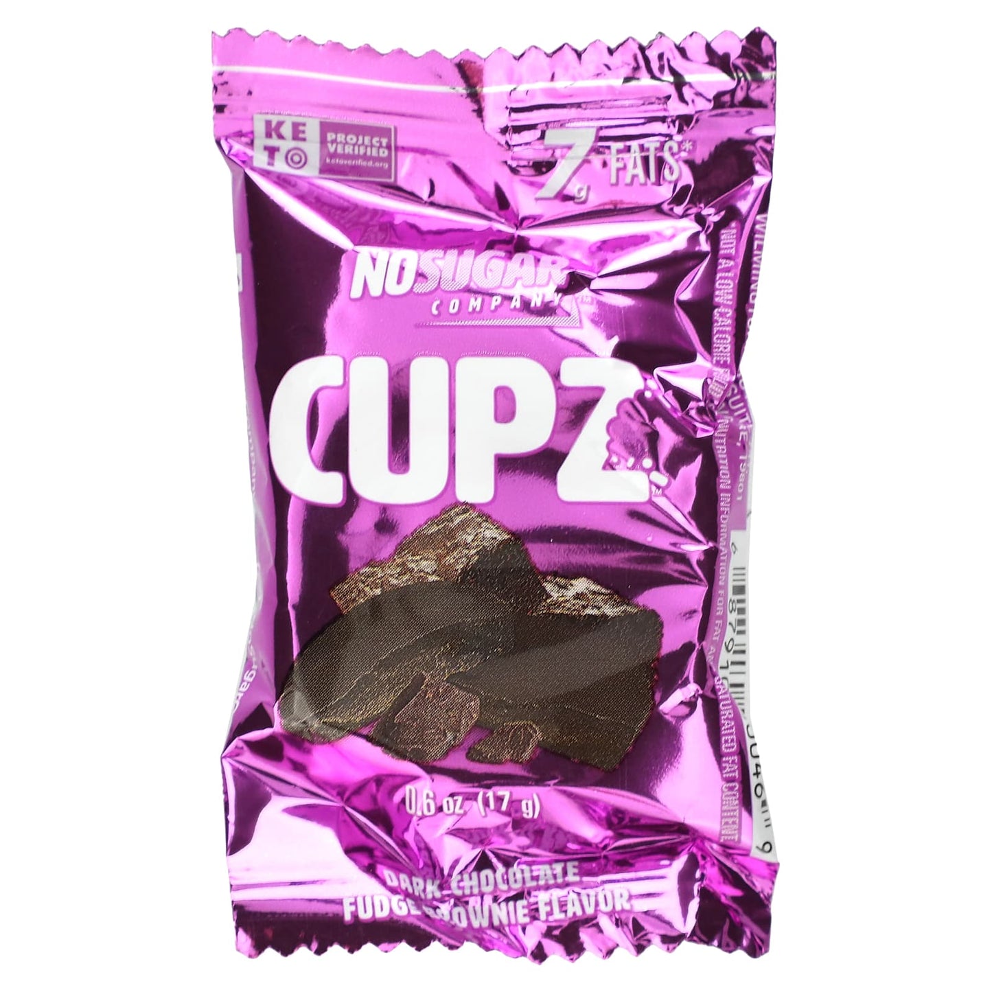 No Sugar Company, Cupz, Dark Chocolate Fudge Brownie, 30 Cupz, 0.6 oz (17 g) Each