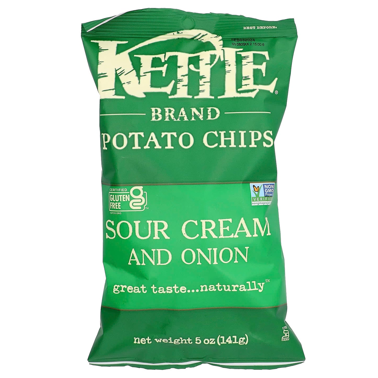 Kettle Foods-Potato Chips-Sour Cream And Onion-5 oz (141 g)