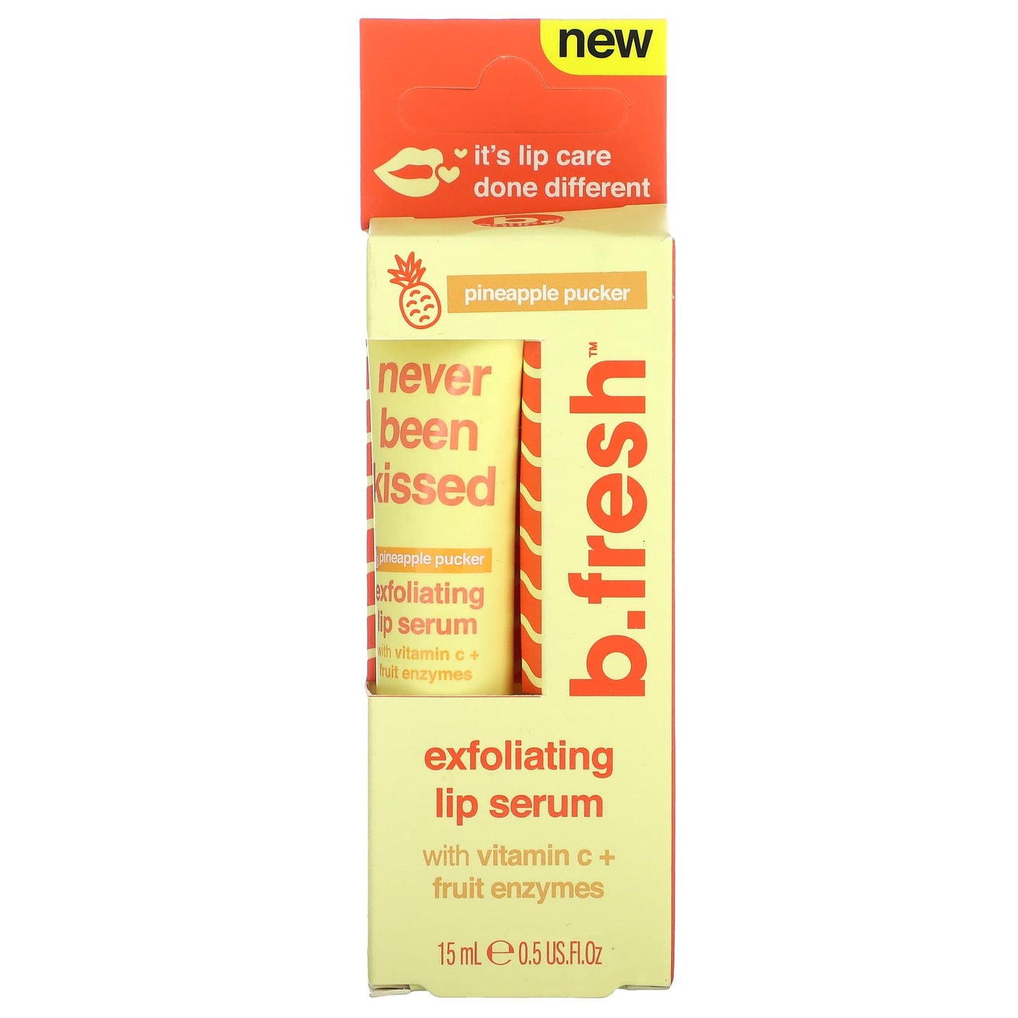 b.fresh, Never Been Kissed, Exfoliating Lip Serum, Pineapple Pucker, 0.5 fl oz (15 ml)