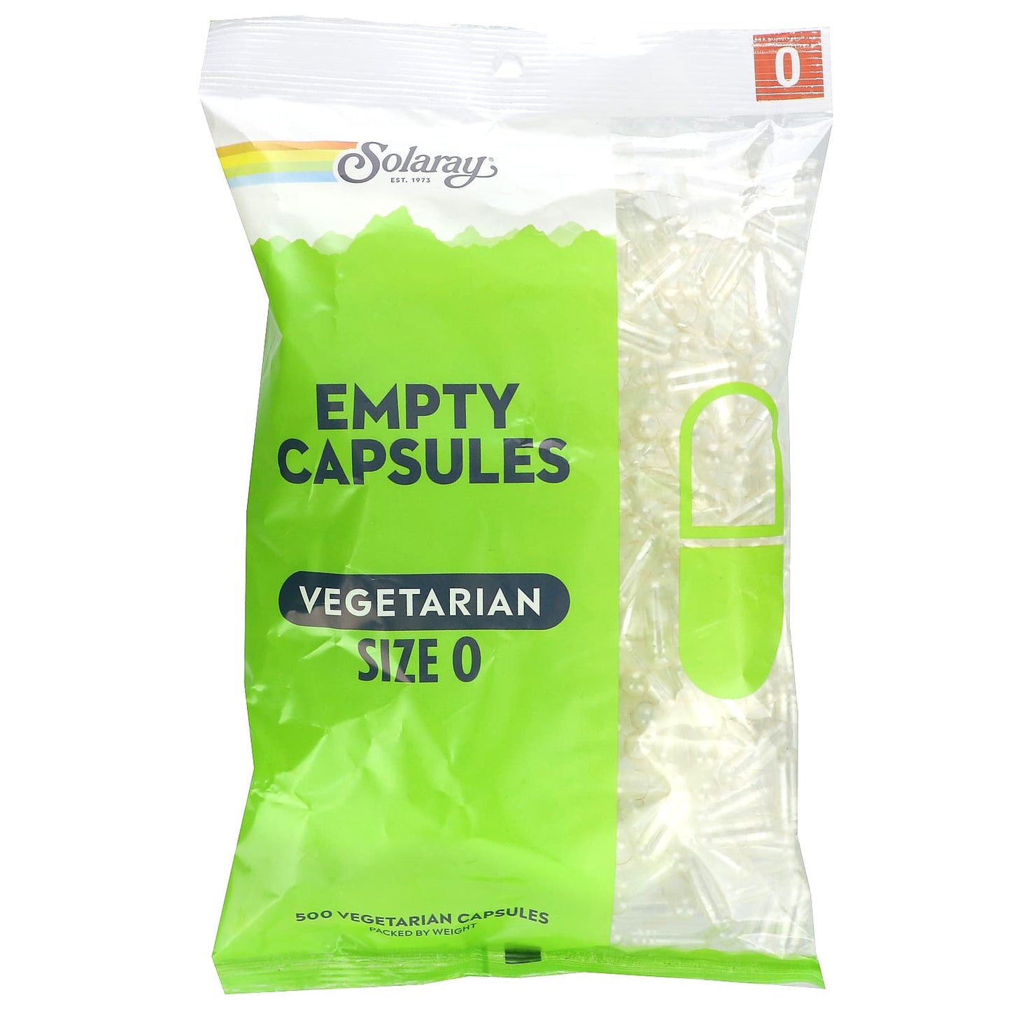 Solaray-Empty Capsules-Vegetarian-Size 0-500 Vegetarian Capsules